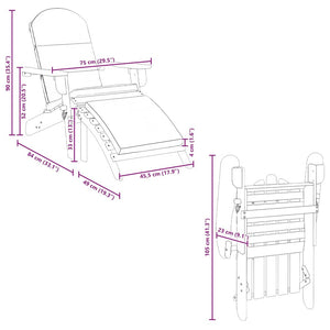 Sedia Adirondack Giardino con Poggiapiedi Legno Massello Acacia 360033