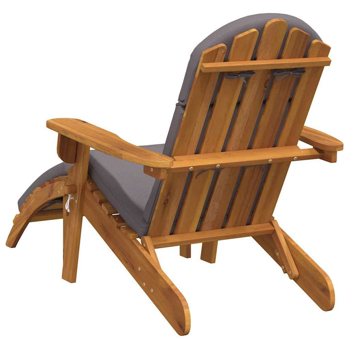 Sedia Adirondack Giardino con Poggiapiedi Legno Massello Acacia 360034