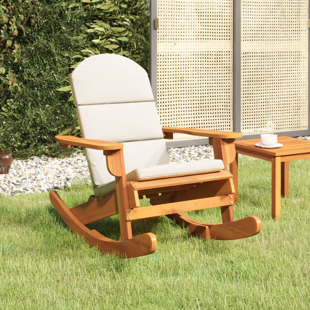 Sedia a Dondolo Adirondack con Cuscini Legno Massello di Acaciacod mxl 94671