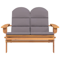 Panchina Giardino Adirondack Cuscini 126 cm Massello di Acacia 360040