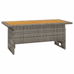 Tavolo Giardino Grigio 100x50x43/63 Massello Acacia Polyrattan 362188