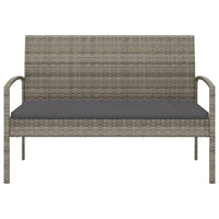 Panca da Giardino con Cuscino Grigia 105 cm in Polyrattancod mxl 129797