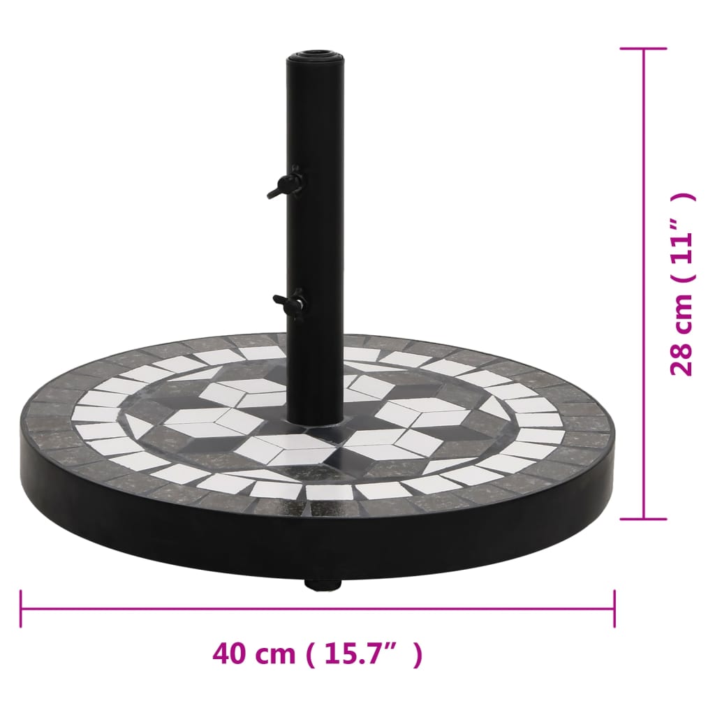 Base per Ombrellone Nero e Bianco Rotonda 12 kg 362223