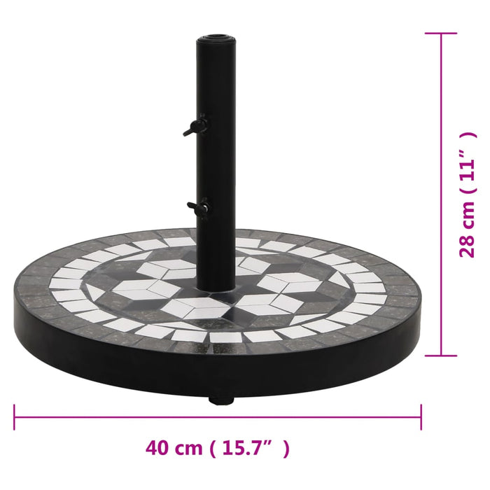 Base per Ombrellone Nero e Bianco Rotonda 12 kg 362223
