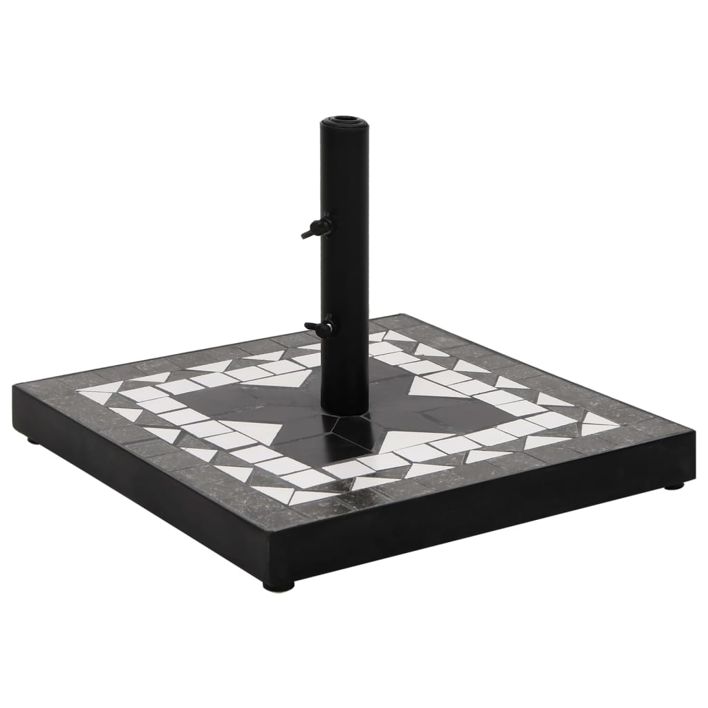 Base per Ombrellone Nero e Bianco Quadrata 12 kgcod mxl 103206