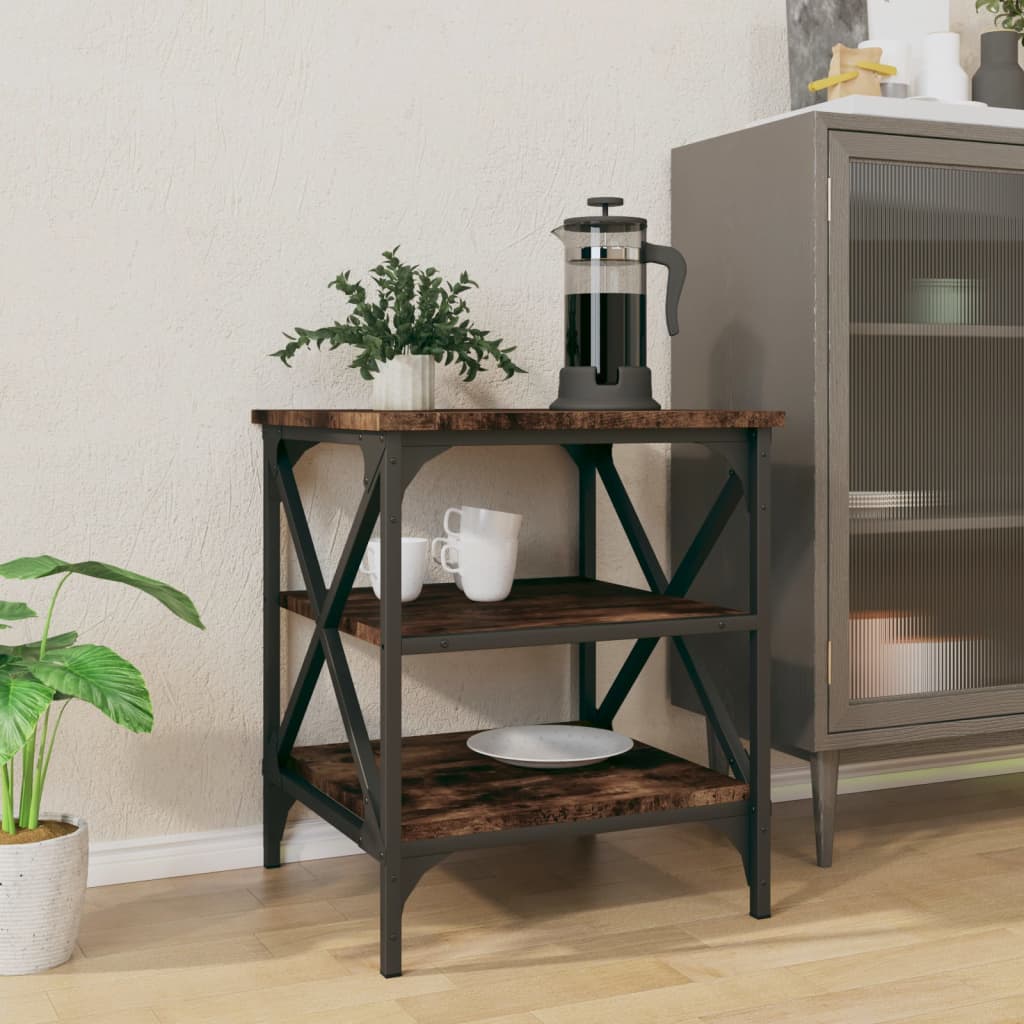 Tavolino da Salotto-Tavolino da soggiorno-Tavolo Rovere Fumo 40x42x50cm in Legno Multistrato