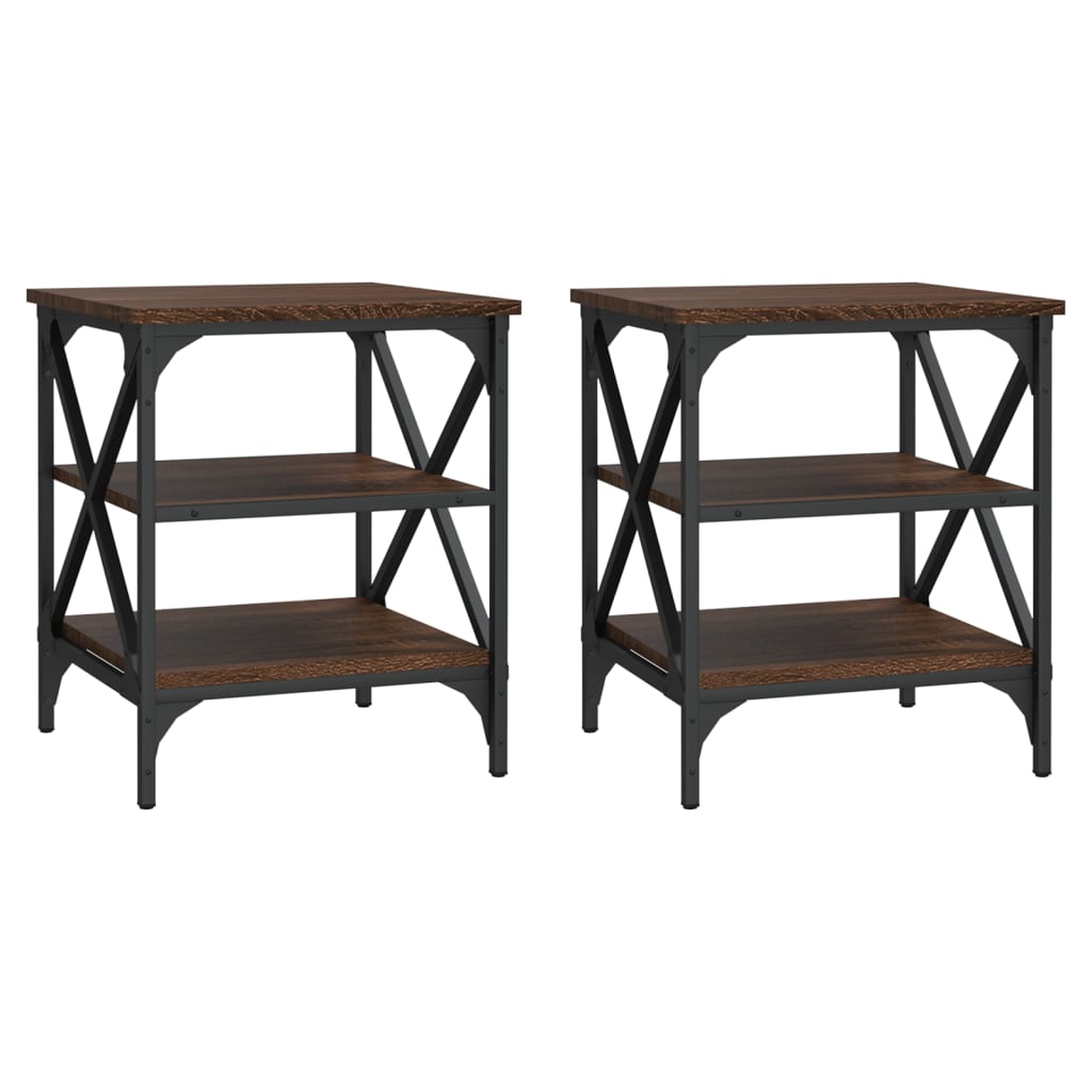 Tavolini 2 pz Rovere Marrone 40x42x50 cm in Legno Multistrato 825781