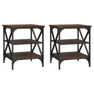 Tavolini 2 pz Rovere Marrone 40x42x50 cm in Legno Multistrato 825781