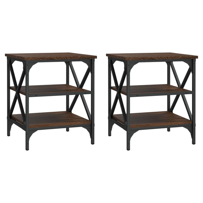 Tavolini 2 pz Rovere Marrone 40x42x50 cm in Legno Multistrato 825781