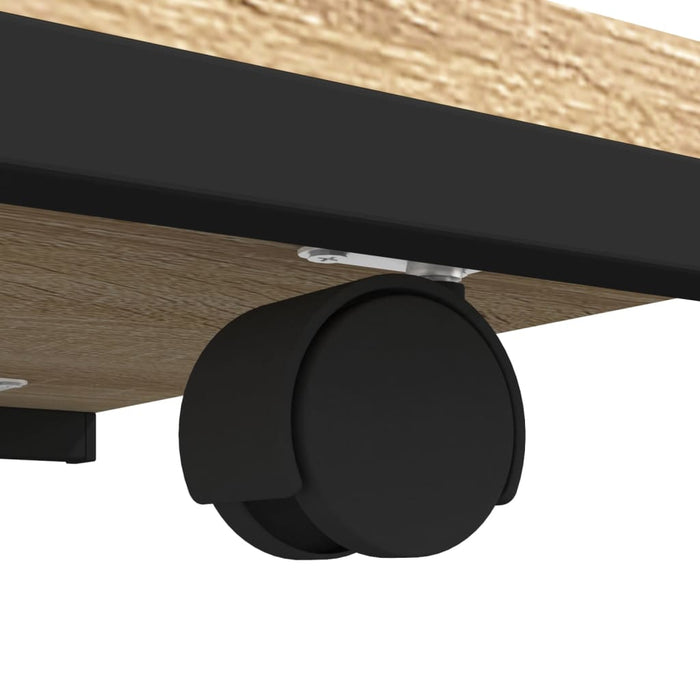 Tavolino con Ruote Rovere Sonoma 50x35x55,5cm Legno Multistrato