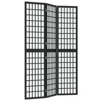 Divisorio Pieghevole 3 Pannelli Stile Giapponese 120x170cm Nero 352079