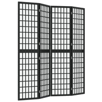 Divisorio Pieghevole 4 Pannelli Stile Giapponese 160x170cm Nero cod mxl 65605