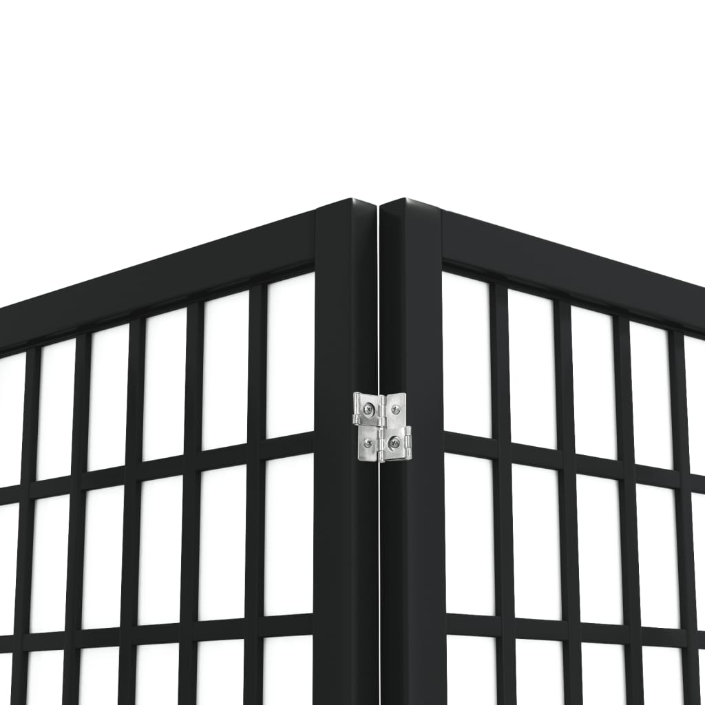 Divisorio Pieghevole 4 Pannelli Stile Giapponese 160x170cm Nero cod mxl 65605