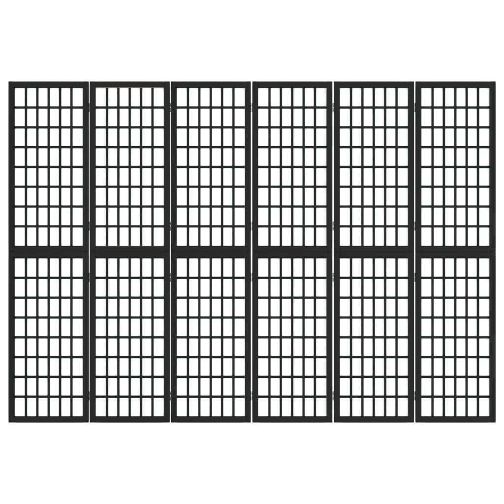 Divisorio Pieghevole 6 Pannelli Stile Giapponese 240x170cm Nero cod mxl 65607