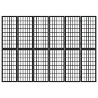 Divisorio Pieghevole 6 Pannelli Stile Giapponese 240x170cm Nero cod mxl 65607