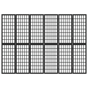 Divisorio Pieghevole 6 Pannelli Stile Giapponese 240x170cm Nero cod mxl 65607