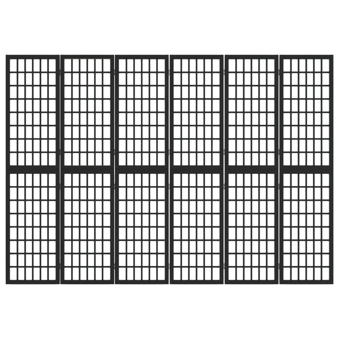 Divisorio Pieghevole 6 Pannelli Stile Giapponese 240x170cm Nero cod mxl 65607