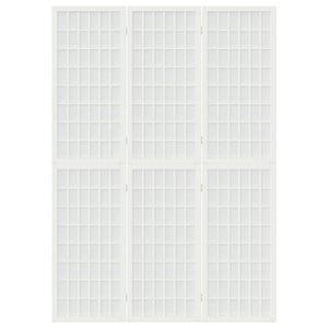 Divisorio Pieghevole 3 Pannelli Stile Giapponese 120x170 Bianco 352087