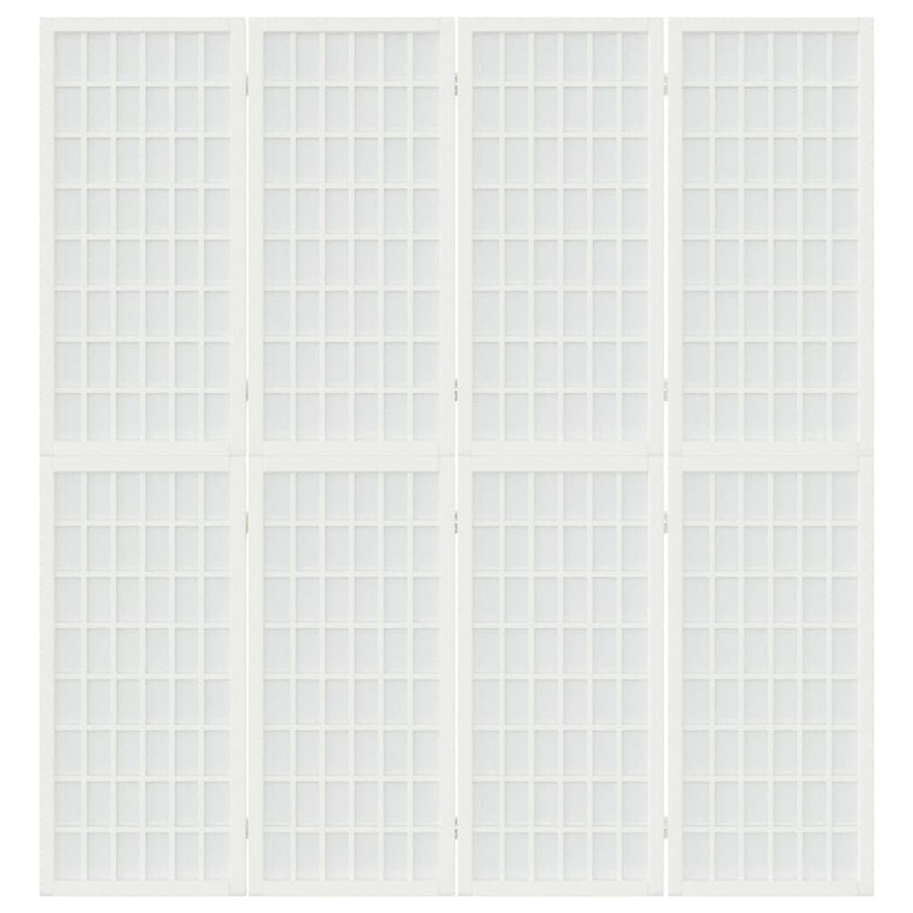 Divisorio Pieghevole 4 Pannelli Stile Giapponese 160x170 Bianco 352088