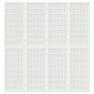 Divisorio Pieghevole 4 Pannelli Stile Giapponese 160x170 Bianco 352088
