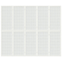 Divisorio Pieghevole 5 Pannelli Stile Giapponese 200x170 Bianco 352089