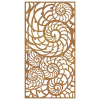 Decorazione Muro da Giardino 105x55cm Conchiglia Acciaio Corten 824476
