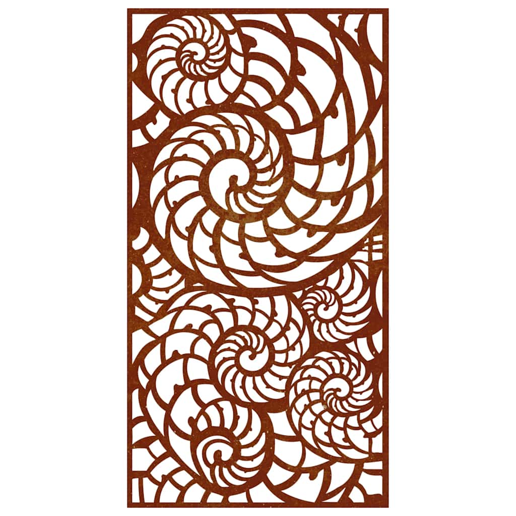 Decorazione Muro da Giardino 105x55cm Conchiglia Acciaio Corten 824476