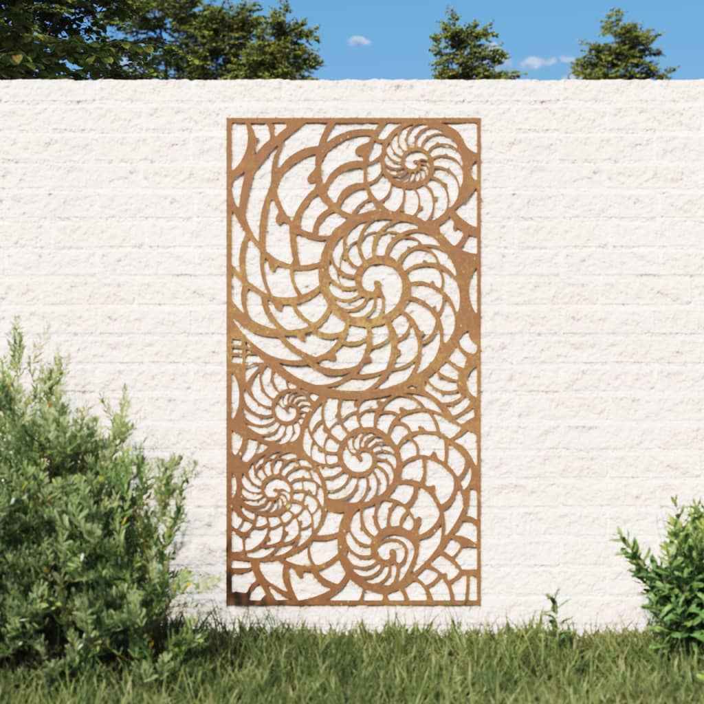 Decorazione Muro da Giardino 105x55cm Conchiglia Acciaio Cortencod mxl 106536