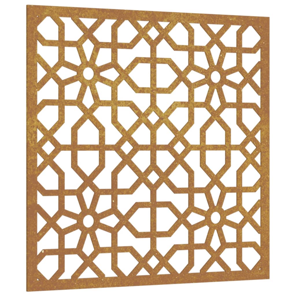 Decorazione Muro da Giardino 55x55 cm Moresco Acciaio Corten 824478