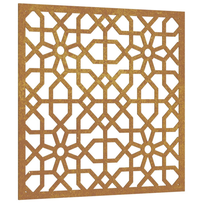 Decorazione Muro da Giardino 55x55 cm Moresco Acciaio Corten 824478