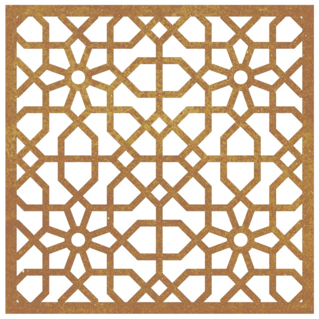 Decorazione Muro da Giardino 55x55 cm Moresco Acciaio Corten 824478