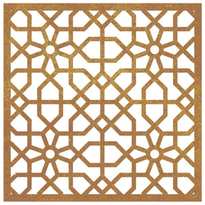 Decorazione Muro da Giardino 55x55 cm Moresco Acciaio Corten 824478