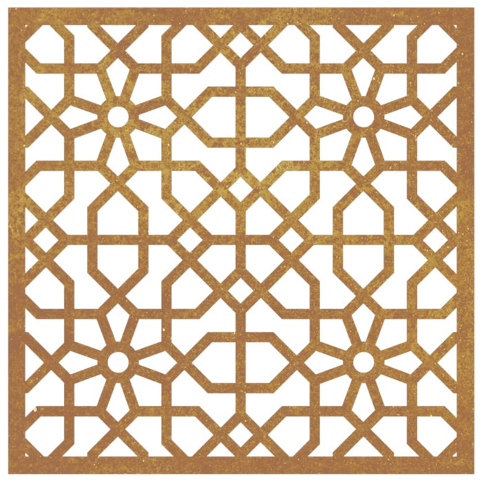 Decorazione Muro da Giardino 55x55 cm Moresco Acciaio Corten 824478