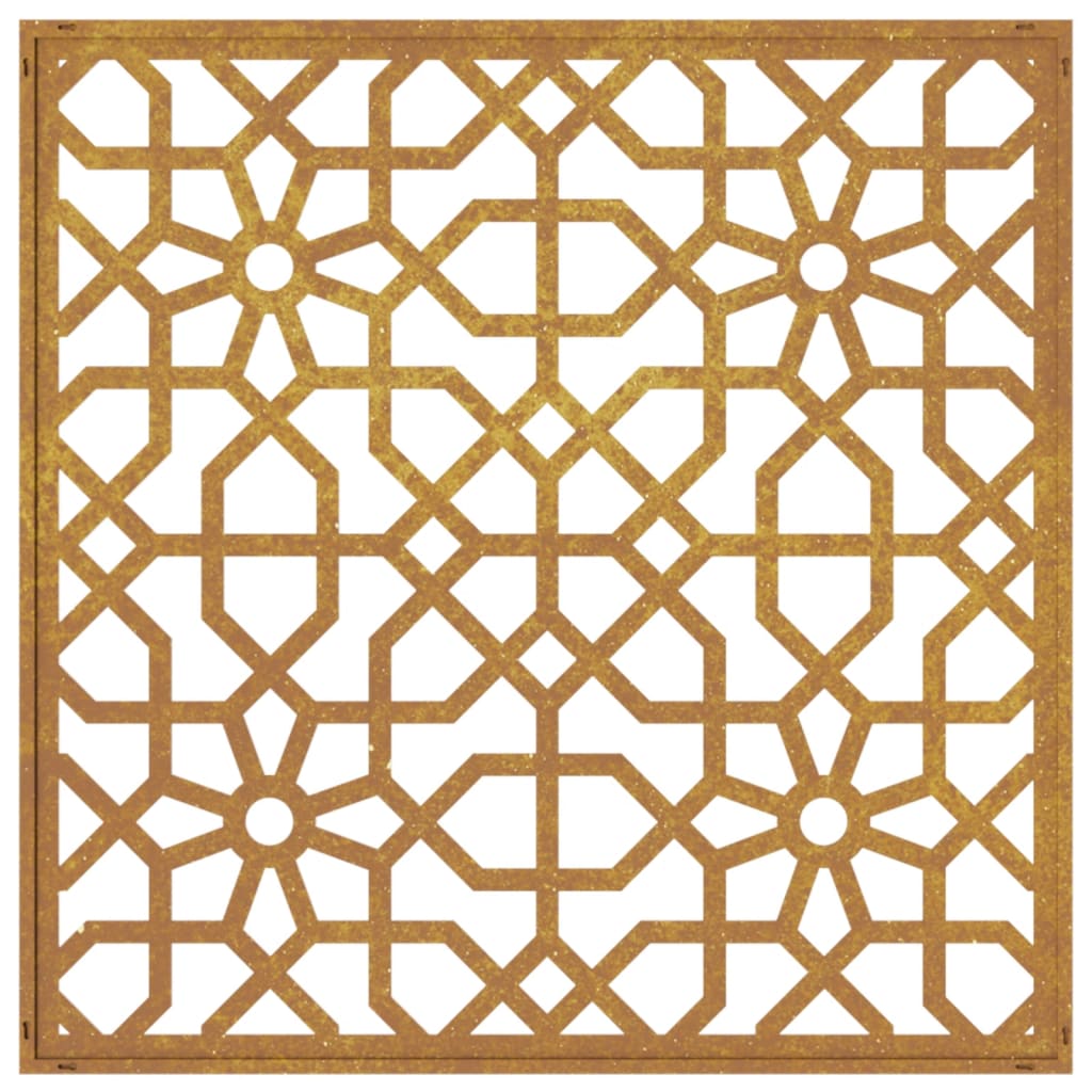 Decorazione Muro da Giardino 55x55 cm Moresco Acciaio Corten 824478
