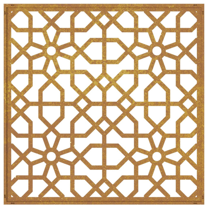 Decorazione Muro da Giardino 55x55 cm Moresco Acciaio Corten 824478