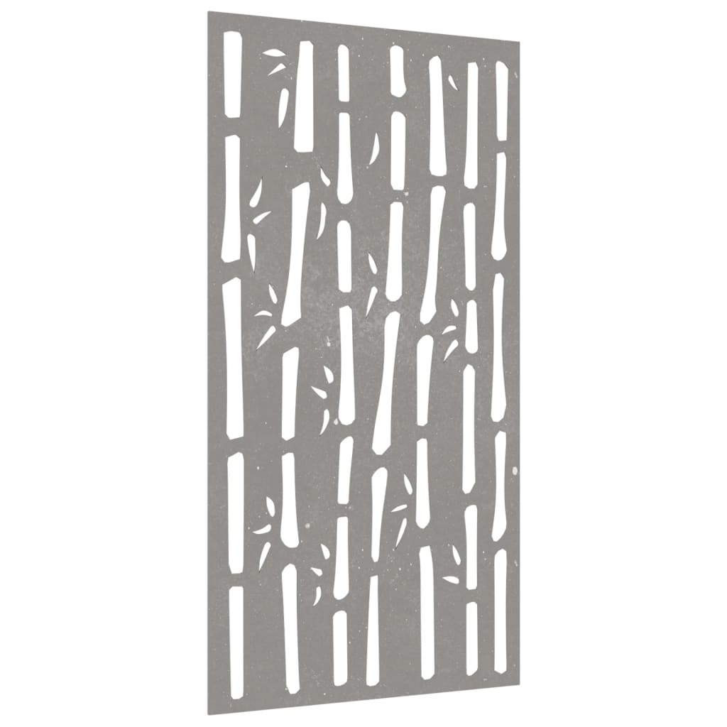 Decorazione Muro da Giardino 105x55 cm Bambù in Acciaio Corten 824481