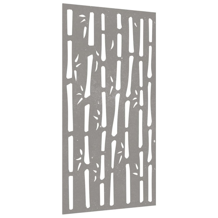Decorazione Muro da Giardino 105x55 cm Bambù in Acciaio Corten 824481