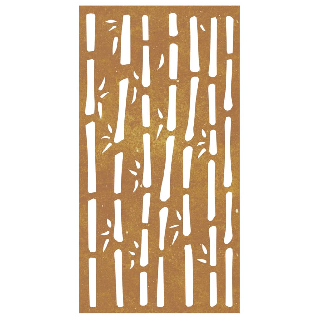 Decorazione Muro da Giardino 105x55 cm Bambù in Acciaio Corten 824481
