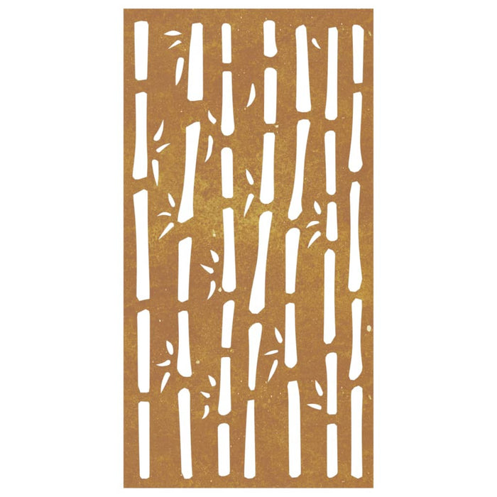 Decorazione Muro da Giardino 105x55 cm Bambù in Acciaio Corten 824481