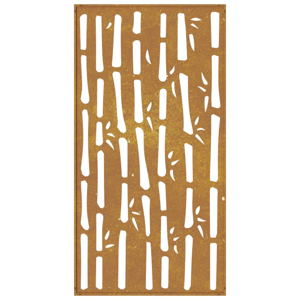 Decorazione Muro da Giardino 105x55 cm Bambù in Acciaio Corten 824481