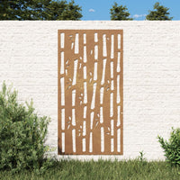 Decorazione Muro da Giardino 105x55 cm Bambù in Acciaio Corten 824481