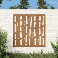 Decorazione Muro da Giardino 55x55 cm Bambù in Acciaio Corten 824482