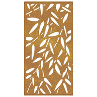 Decorazione Muro Giardino 105x55 cm Foglie Bambù Acciaio Corten 824483