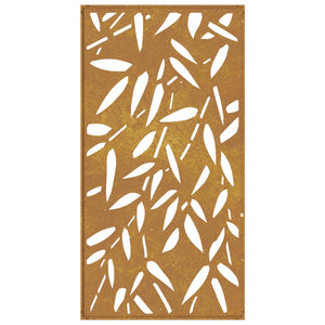 Decorazione Muro Giardino 105x55 cm Foglie Bambù Acciaio Corten 824483