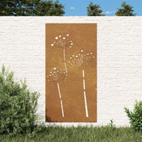 Decorazione Muro da Giardino 105x55 cm Fiore in Acciaio Cortencod mxl 130628