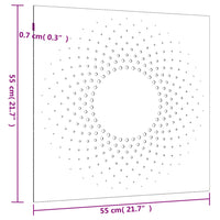 Decorazione Muro da Giardino 55x55 cm Sole in Acciaio Corten 824491