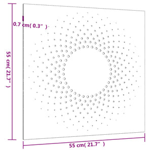 Decorazione Muro da Giardino 55x55 cm Sole in Acciaio Corten 824491