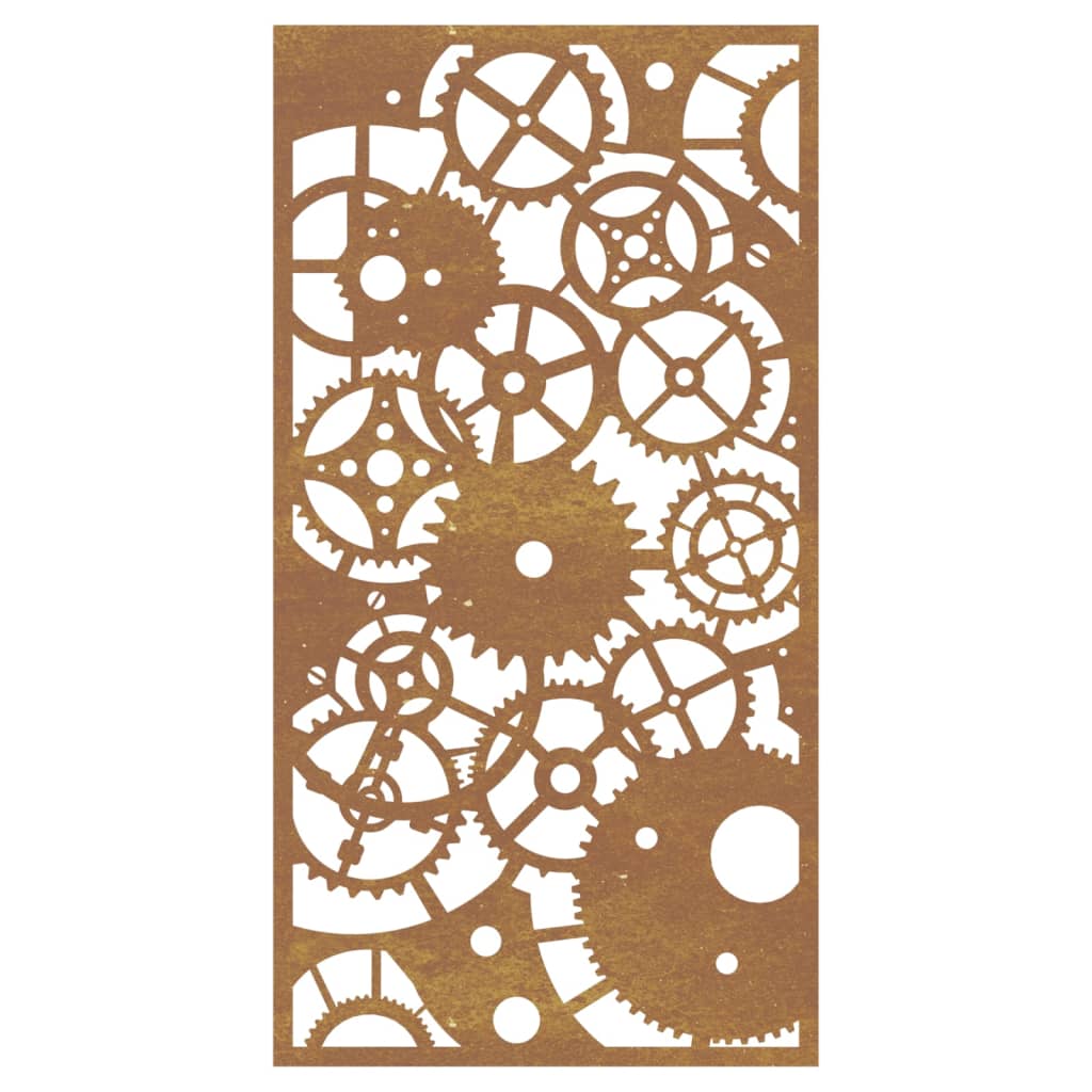 Decorazione Muro Giardino 105x55 cm Ingranaggio Acciaio Corten 824492