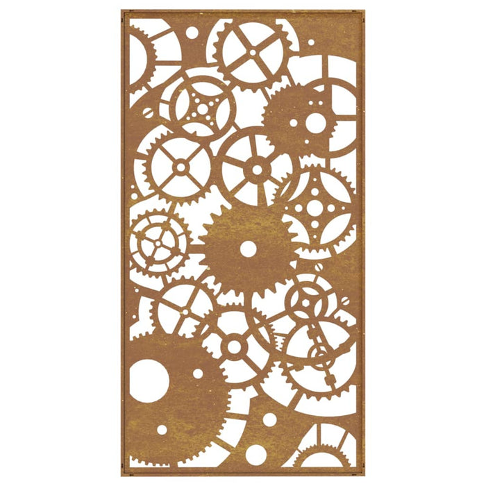 Decorazione Muro Giardino 105x55 cm Ingranaggio Acciaio Corten 824492