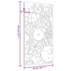 Decorazione Muro Giardino 105x55 cm Ingranaggio Acciaio Corten 824492